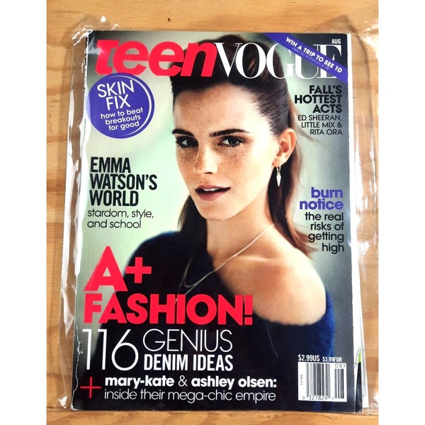 Teen Vogue Magazine Emma Watson Aug 2013 Original Publication Out of Print