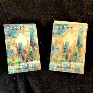 Carte da gioco vintage Jack Laycox Chicago Delta Airlines Watercolor Brown & Bigelow Hoyle Deck