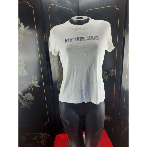 Vintage Womens New York Jeans Tshirt M 1990s - image 1