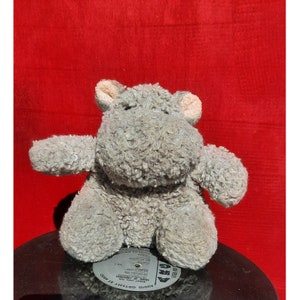 Vintage Playful Pals Mervyn&#39;s Pink Ear Hippo Plush Stuffed Animal 9&quot; Boucle