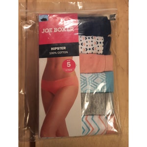 Womens Underwear Joe Boxer Hipster Panties cotton 6 pack Mid rise Size 5