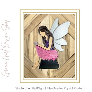 Fairy SVG - Single Line Woodland Fairy - PNG - PDF - Single Line Fairy - Laser Cut - Scroll Saw Template
