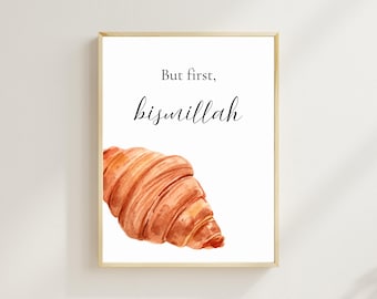 Bismillah Wall Art, Bismillah Wall Decor, Islamic Art Poster, Minimalist Islamic Design, Muslim Wall Art Download, Islamic Quote Print