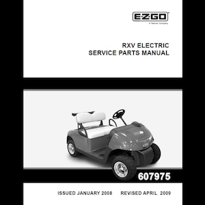 2008 EzGo RXV ゴルフカー RXV フリーダムおよび RXV シャトル 2+2 電動車両スペアパーツカタログ pdf ダウンロード