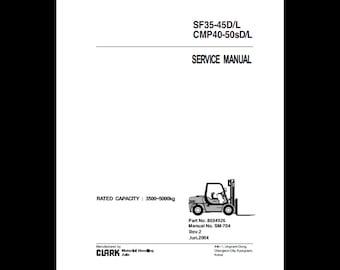 Manuel d'entretien d'atelier Clark Forklift : SM_704_8034926_CMP450_ENG_R2 (téléchargement PDF)