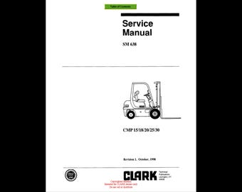 Manual de servicio del taller Clark_Forklift_SM_638_CMP158_ENG_R1 Descarga en formato PDF tras la compra