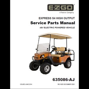 2014 EzGo Express S4 高出力 48V 電動車両 ゴルフカー スペアパーツ カタログ pdf ダウンロード