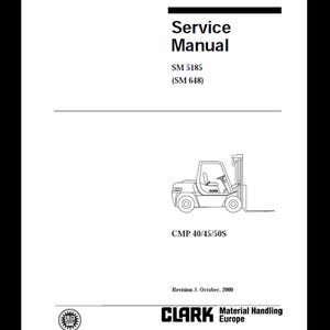 Clark Forklift CMP 40 45 50s SM 5185 648  2000 Service Manuals pdf download after purchase