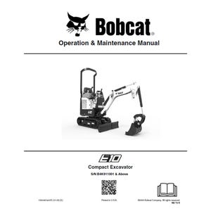 Bobcat E10 1 Compact Excavator S/N B4K911001 & Above Operation and Maintenance Manual PDF