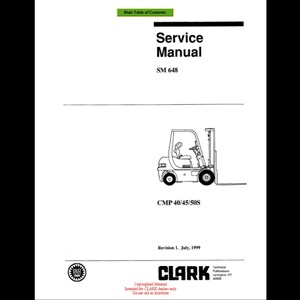 Clark_Forklift_SM_648_CMP450_ENG_R1 Workshop Service Manual PDF download after purchase