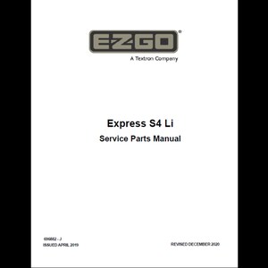 2019 EzGo Express S4 Li 電動車両スペアパーツカタログ pdf ダウンロード