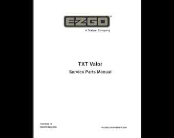 Catálogo de repuestos para vehículos eléctricos EzGo TXT Valor 48V 2020 (PDF)