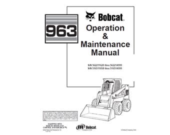 Bobcat 963 Skid Steer Loader Operation and Maintenance Manual (PDF Download)