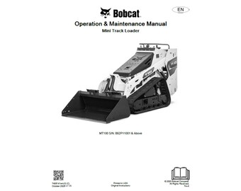 Manual de operación y mantenimiento de la minicargadora de orugas Bobcat MT 100, n.° de serie: B52P11001 y superiores (PDF)