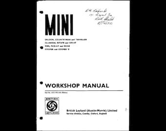 Manual de taller y servicio del Mini Cooper 1971 (PDF)