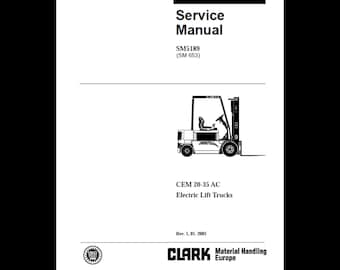 Clark Forklift CEM 20-35 AC Electric Service Manual (PDF Download, 342 Pages)
