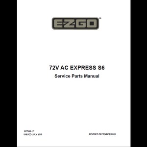 2018 EzGo Express S6 72V AC 電動ユーティリティビークル スペアパーツカタログ pdf ダウンロード xx