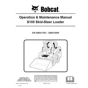 Bobcat S100 1 Skid-Steer Loader S/N AB6411001 and AB6419999 Operation and Maintenance Manual PDF