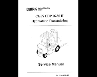 Clark_Forklift_Hydrostatic T_SM 5190 CGP-CDP Workshop Service Manual PDF download after purchase"