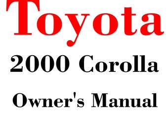 Onderhouds- en gebruikershandleidingen 2000 Toyota Corolla pdf-download na aankoop