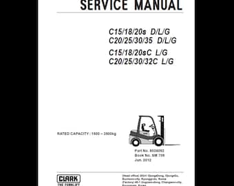 Instrukcja serwisowa wózków widłowych Clark: modele C15-35 (do pobrania w formacie PDF, 1699 stron)