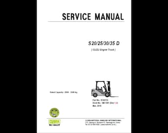 Clark Forklift S20/25/30/35D ISUZU Engine Service Manual (PDF Download)
