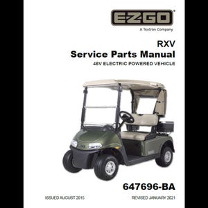 2016 EzGo RXV ゴルフカー RXV フリーダムおよび RXV シャトル 2+2 48V 電動車両スペアパーツカタログ pdf ダウンロード