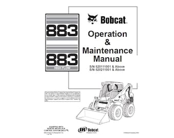 Bobcat 883 Skid Steer Loader Operation & Maintenance Manual (PDF Download)