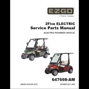 2015 EzGo 2Five 電動自動車ゴルフカースペアパーツカタログ pdf ダウンロード