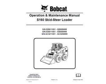 Bobcat S160 Skid Steer Loader Operation and Maintenance Manual (PDF Download)