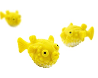 Micro MINIATURE PUFFERFISH Fish For Fairy Garden Animals Figures Dollhouse Diorama Terrarium Supplies Small Tiny Miniatures Crafts Puffer