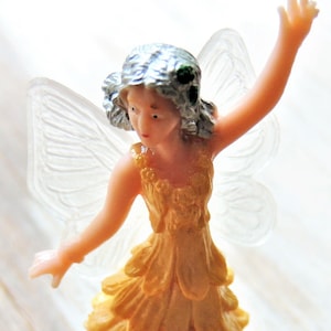 MINIATURE FAIRY Silver Hair FAIRIES Plastic Figure Figurine Fairy Garden Dollhouse Diorama Terrarium Small Crafts Little Gardens Fantasy