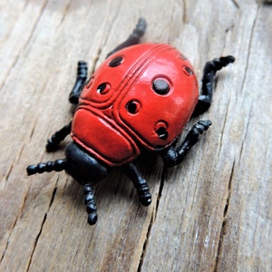 MINIATURE LADYBUG Animal Insect Figures Figurines Fairy Garden Terrarium Dollhouse Diorama Small Little Mini Plastic Toy Model Animals