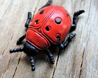 MINIATURE LADYBUG Animal Insect Figures Figurines Fairy Garden Terrarium Dollhouse Diorama Small Little Mini Plastic Toy Model Animals