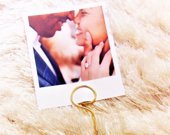 CAKE TOPPER Gold Spiral Wire Photo Card Holder Wedding Picture Decoration Polaroid Holders