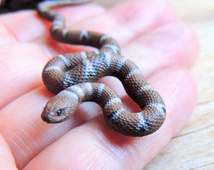 Snake Mini Real MINIATURE WATER SNAKE Animal Figure Figurine Dollhouse Diorama ...