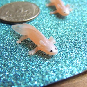Luminous Mini Resin Axolotls Glow in The Dark Tiny Axolotls, Cute