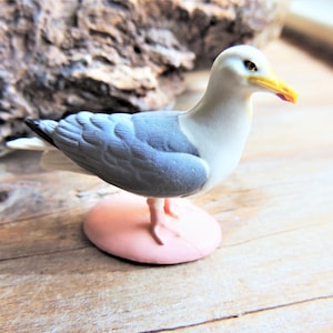 MINIATURE HERRING GULL Seagull Bird Animals Figure Figurine Dollhouse Diorama Terrarium Mini Small Plastic Safari Ltd Toob Individual Toy