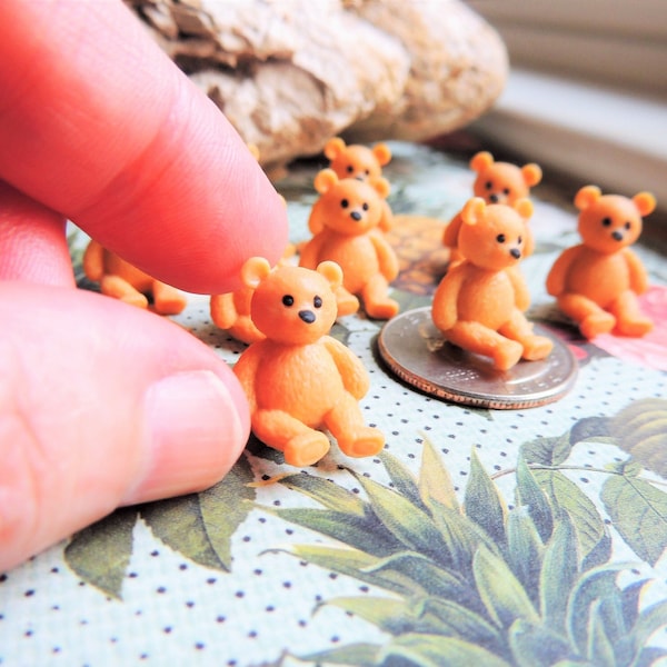 TEDDY BEAR MINIATURE: Figurine Figure For Crafts Dolls Fairy Garden Dollhouse Diorama Terrarium Small Tiny Mini Teddy Bears Accessories Baby