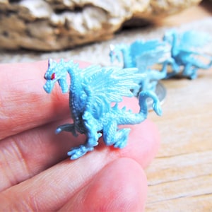 Tiny MINIATURE Blue Dragon Figurine Mini Figures Dollhouse Diorama Terrarium Fairy Gardens Craft Supply Fantasy Micro Miniatures Toy Soft