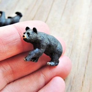 MINIATURE BLACK BEAR Animals Figure Figurine Fairy Garden Terrarium Bears Dollhouse Diorama Supply Small Micro Mini Tiny Miniatures Woodland