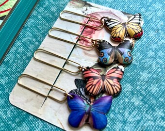 BUTTERFLY PAPER CLIPS Planner Bookmark Clips Paperclips Cute Paper Clip Office Supply Cute Decorative Gold Animal Page Markers Accessories