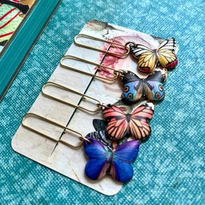 BUTTERFLY PAPER CLIPS Planner Bookmark Clips Paperclips Cute Paper Clip Office Supply Cute Decorative Gold Animal Page Markers Accessories