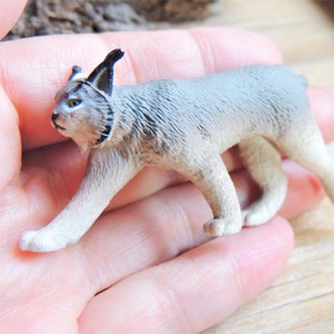 MINIATURE CANADA LYNX Animals Figure Figurine Dollhouse Diorama Terrarium Mini Small Plastic Safari Ltd Toob Individual Bobcat Toy Cat