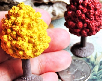 TREE MINIATURE Figurine MAPLE Trees Terrain Fairy Garden Dollhouse Diorama Terrarium Fall Crafts Figures