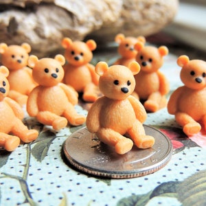 Tiny Teddy Bear Miniatures for crafts, dolls, dollhouses, fairy gardens, jewelry & charm making, dioramas, resin soap slime egg filler, baby shower party favors games, scavenger hunt, goodie bags, terrarium supplies etc.