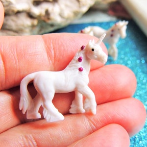 MINIATURE UNICORN Mini Figurine Figure Fairy Garden Dollhouse Diorama Terrarium Supply Small Tiny Micro Fantasy Creature Mythical Fairy Tale