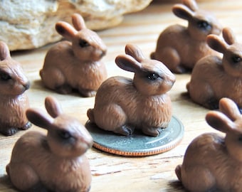 Konijnenminiaturen, dierenbeeldjes, kleine mini-boerderijfiguurtjes, poppenhuis-terrarium, sprookjestuin-diorama, knutselwerkjes