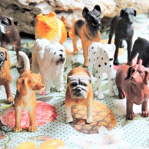Dog MINIATURE DOG FIGURINE Set Animals Figures Fairy Garden Dollhouse Diorama Terrarium Plastic Model