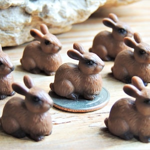 RABBIT MINIATURES Animal Figurines Mini Soft Farm Figures Dollhouse Terrarium Fairy Garden Diorama for Crafts Supplies Tiny Small Bunny Bulk Etsy